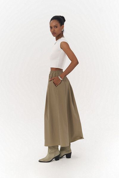 MAİ COLLECTİON Ivory Khaki ejtőernyős szoknya