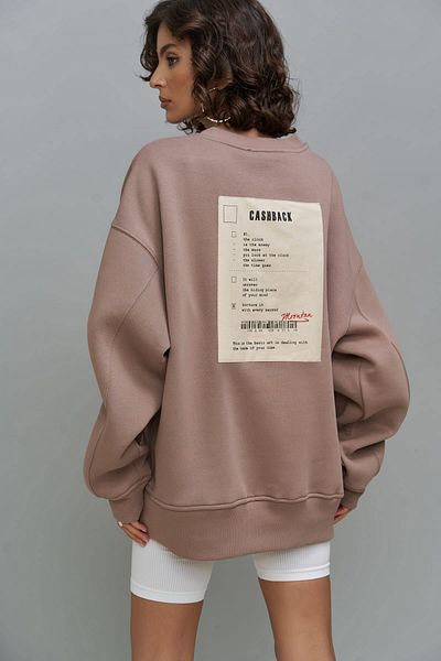 MAİ COLLECTİON Cashback Taupe Oversize mikina