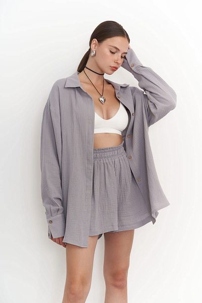 BOHEMAİ Sada šortek Bohemai Lorissa Grey Mušelín