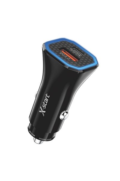 REDz Accessories Adaptor auto X-start CC116, porturi duble, USB tip C, încărcare rapidă 38 W, negru