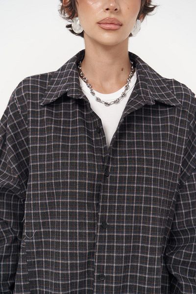 MAİ COLLECTİON Roan Anthracite Oversize Unisex Shirt