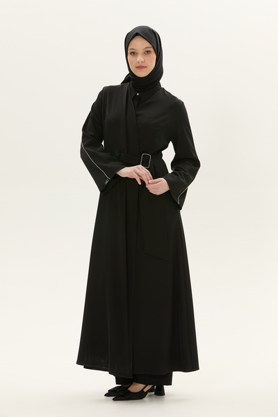 Setrms Taşlı Toka Kemerli Davet Ferace