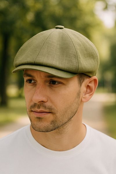 LAGRANZE Men's Summer Cap Hat – Draped 8 Piece English Cap