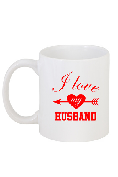 OEM Εξατομικευμένη λευκή κούπα "Αγαπώ τον άντρα μου", INOVATIX®. 330 ml