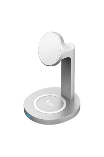 REDz Accessories 3 In 1 Multifunctional Charger And Stand, Magsafe, Fast Charge, 15w, Silver