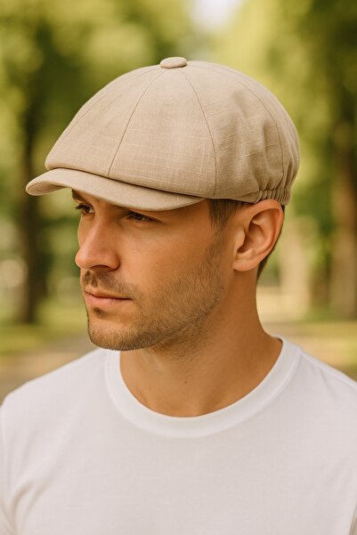 LAGRANZE Erkek Yazlık Kasket Şapka – Dökümlü 8 Parça İngiliz Kasket