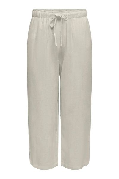 ONLY Women's Onlsıesta Relaxed Fit Linen Pants with Elastic Waist and String Detail 15344603   Beige