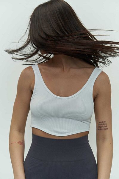 MAİ COLLECTİON Niko Corded White Crop