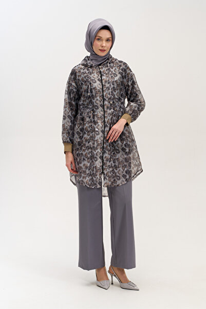 Setrms Fermuarlı Desenli Organze Kap