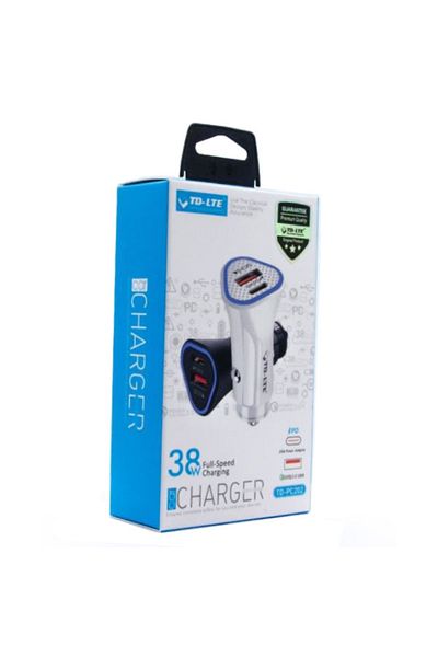 REDz Accessories Încărcător auto, încărcare rapidă 20w, 1x USB A 1x USB-C, alb