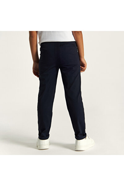 Juniors Solid Pants with Pockets and Button Closure