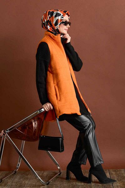 Setrms Zippered Knitted Textured Vest