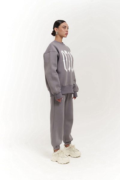 MAİ COLLECTİON Zeoy 0717 Smoke Trainingsanzug-Set mit Rundhalsausschnitt