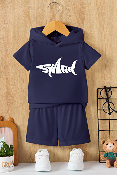 MYADA Новий сезон, дитячий комплект з 2 предметів з капюшоном і принтом Shark...