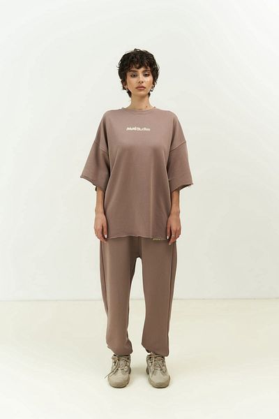 MAİ COLLECTİON Σετ φόρμας μπλουζάκι Manno Brown Grey