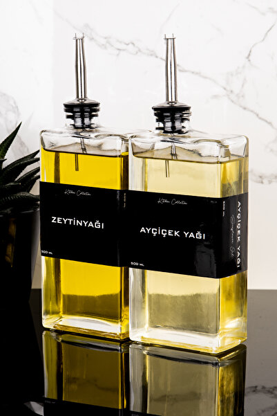Dolkin Home 2li 500 ml Yağdanlık Gümüş Kapak Cam Yağlık Zeytinyağı Ve Ayçiçek...