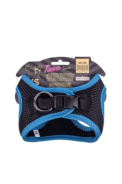 Doggie Cool Woven Neon Small Breed Chest Collar Blue 30-34 cm (Ang-Xs)