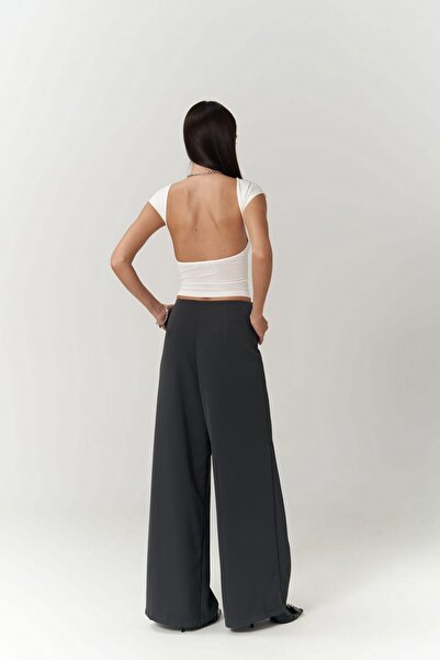 MAI STUDIOS CO. Letty antracit duplasoros nadrág