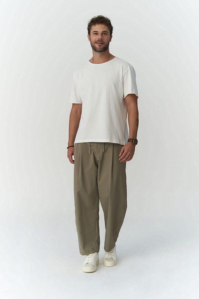 MAİ COLLECTİON Ανδρικό παντελόνι Kenway Lace Detailed Khaki