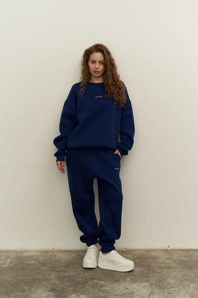 MAİ COLLECTİON Mini Bike Navy Blue Crew nyakú tréningruha szett