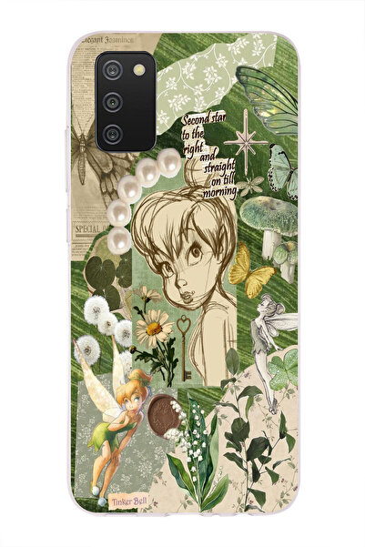 moonset Samsung Galaxy A02S Uyumlu Tinker Bell Tasarımlı Baskılı Şeffaf Telef...