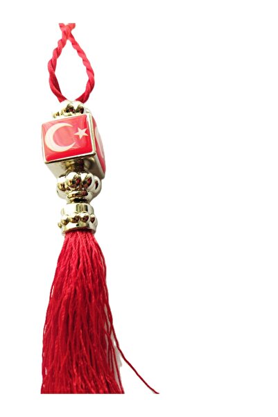 Genel Markalar Türk Bayrağı Ay Yıldız Kırmızı Püsküllü Araba Dikiz Ayna Süsü ...