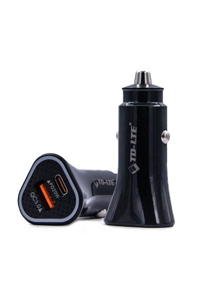 REDz Accessories Încărcător auto, încărcare rapidă 20w, 1x USB A 1x USB-C, negru