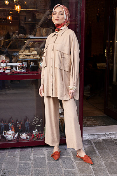 Setrms Lastikli Yüksek bel Rahat Kesim Pantolon