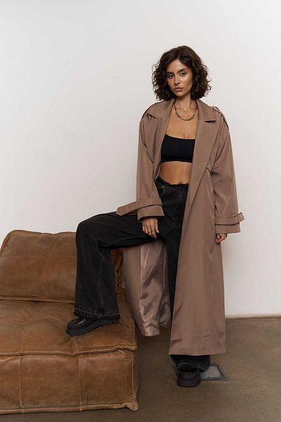 MAİ COLLECTİON Καμπαρντίνα Femme Mink Oversize