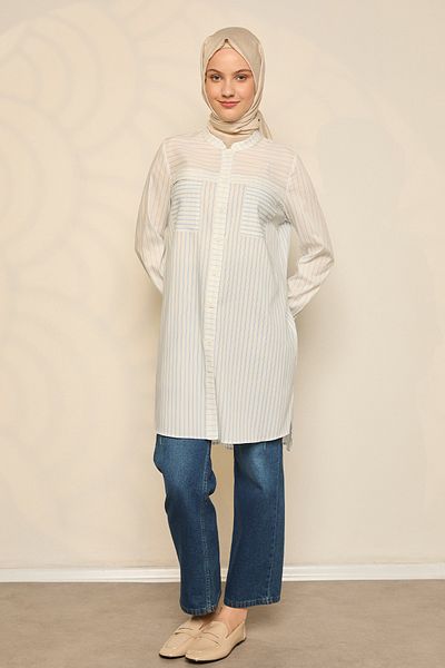 Setrms Aller Detailed Short Front Long Back Tunik with Pockets