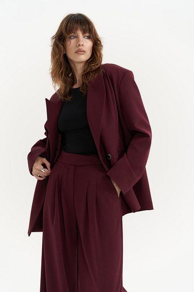 MAİ COLLECTİON Salvatore Burgundy Trousers