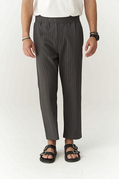 MAİ COLLECTİON Robin Rachel Knitted Fabric Anthracite Trousers
