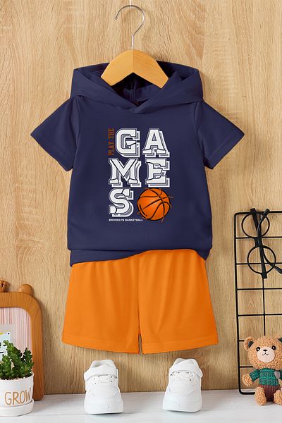 MYADA New Season Gamers Basketball Printed 2 Piece Kids Set