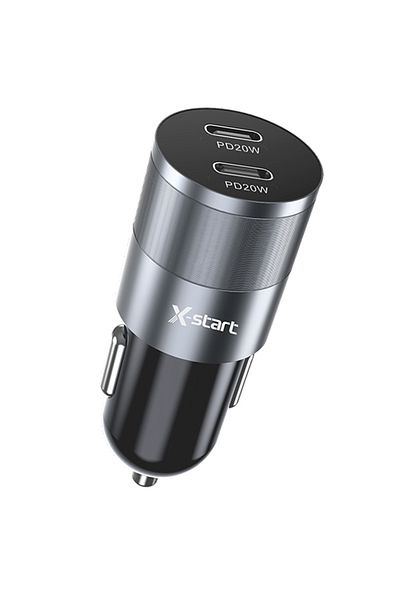 REDz Accessories X-start Cc119 Car Charger, Dual Type-c Port, Pd40w Fast Charging, Gray