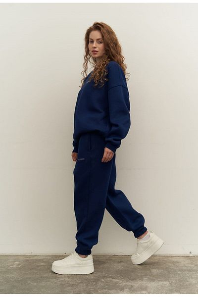 MAİ COLLECTİON Mini Bike Navy Blue Crew nyakú tréningruha szett