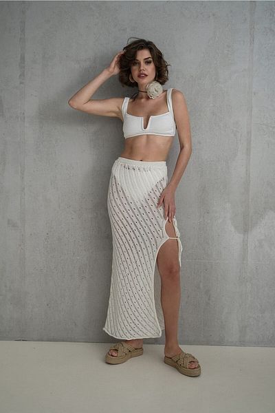BOHEMAİ Yolanda Rope Detail Ecru Knitwear szoknya