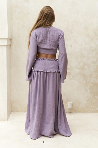BOHEMAİ Marshanda Lila Crop Etek Takım