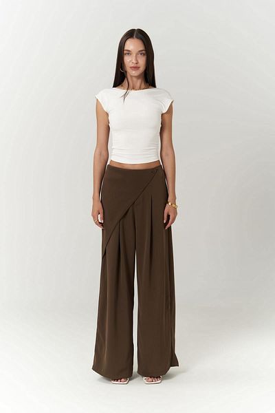 MAİ COLLECTİON Letty Dark Khaki Double Breasted Detail Trousers