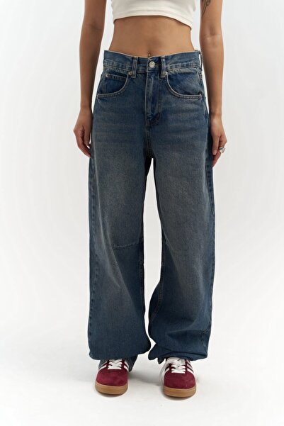 MAI STUDIOS CO. Dex Ripped Detail Tmavě modré džínové kalhoty