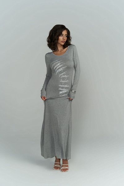 MAİ COLLECTİON Ceria Gray Long Dress