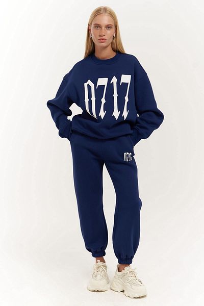 MAİ COLLECTİON Σετ φόρμας ZEOY 0717 Navy Blue Crew Neck