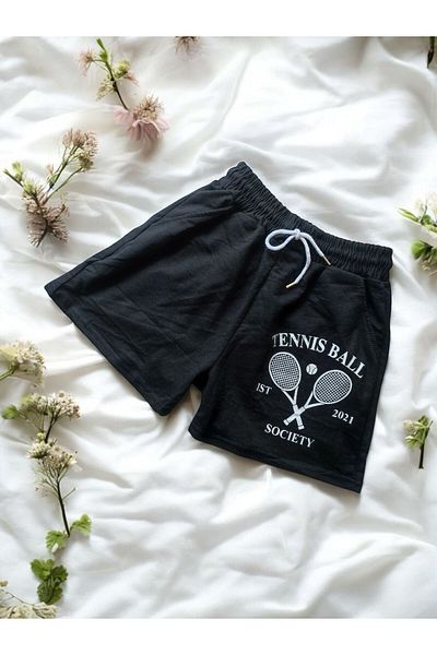 enmodaiçgiyim Pantaloni scurți de damă cu imprimeu negru