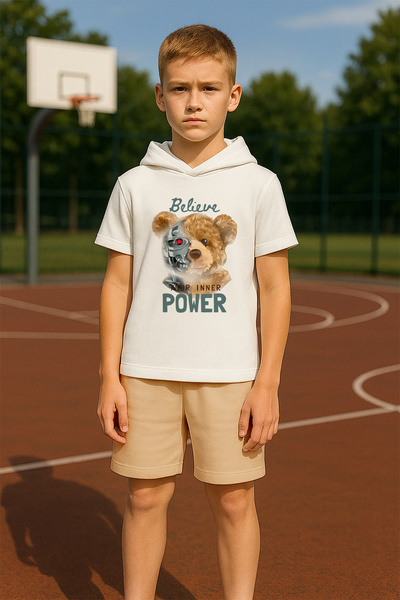 MYADA Новий сезон, з капюшоном, з принтом Believe Power Robot, дитячий компле...