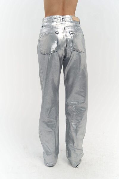 MAI STUDIOS CO. Marla Basic Metallic Jean Trousers
