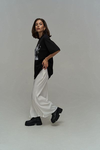 MAİ COLLECTİON Korzetové černé oversize tričko