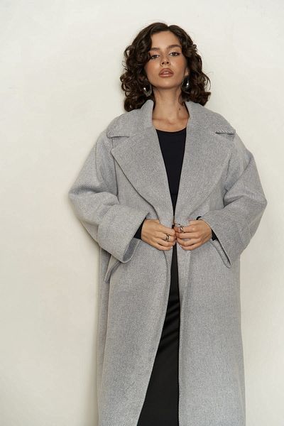 MAİ COLLECTİON Clayton Striped Gray Stash Coat