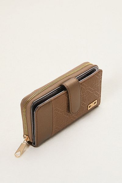 Setrms Banded Snap Closure Zippered Card Holder Wallet
