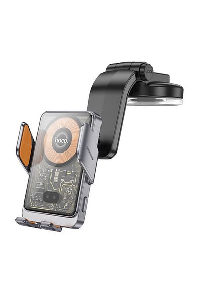 REDz Accessories Suport telefon pentru bord, Hoco HW8, încărcare wireless rapidă, 15W, gri