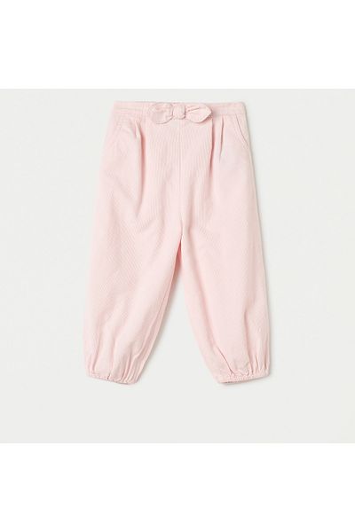 Juniors Textured Pants with Bow Accent