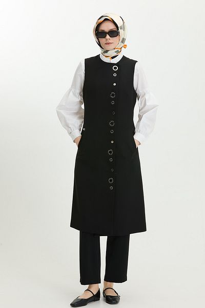 Setrms Eyelet Detailed Long Vest